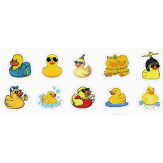 Cute Cartoon Rubber Duck Stickers - Roll of 50's 
